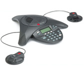 Polycom Soundstation2 Conference Phone Including Display Screen and Dual Microphones, for medium to large conference rooms.