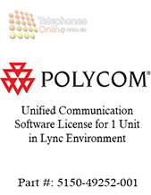 Polycom Unified Communication Software License for 1 Unit in Lync Environment (5150-49252-001) Polycom Unified Communication Software License for 1 Unit in Lync Environment (5150-49252-001)
