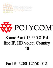 Polycom SoundPoint IP 550 SIP 4 line IP, HD voice, Country  48