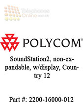 Polycom SoundStation2, non-expandable, w/display, Country 12 (2200-16000-012) Polycom SoundStation2, non-expandable, w/display, Country 12 (2200-16000-012)