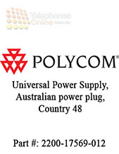 Polycom Universal Power Supply, Australian power plug, Country 48 Polycom Universal Power Supply, Australian power plug, Country 48