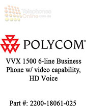 Polycom VVX 1500 6-line Business Phone w/ video capability, HD Voice (2200-18061-025) Polycom VVX 1500 6-line Business Phone w/ video capability, HD Voice (2200-18061-025)