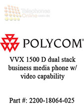 Polycom VVX 1500 D dual stack business media phone w/ video capability (2200-18064-025) Polycom VVX 1500 D dual stack business media phone w/ video capability (2200-18064-025)