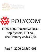 Polycom HDX 4002 Executive Desktop System, HD codec,Country codes 2,54