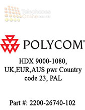 Polycom HDX 9000-1080, UK,EUR,AUS pwr Country code 23, PAL
