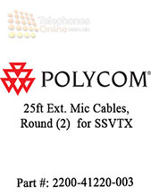 Polycom 25ft Ext. Mic Cables, Round (2)  for SSVTX