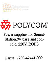 Polycom Power supplies for SoundStation2W base and console, 220V, ROHS (2200-42441-009)