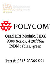 Polycom Quad BRI Module, HDX 9000 Series, 4 20ft/6m ISDN cables, green