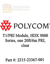 Polycom T1/PRI Module, HDX 9000 Series, one 20ft/6m PRI, clear Polycom T1/PRI Module, HDX 9000 Series, one 20ft/6m PRI, clear