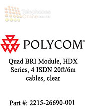 Polycom Quad BRI Module, HDX Series, 4 ISDN 20ft/6m cables, clear