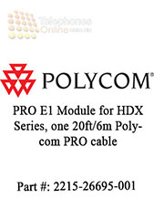 Polycom PRO E1 Module for HDX Series, one 20ft/6m Polycom PRO cable