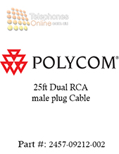 Polycom 25ft Dual RCA male plug Cable (2457-09212-002)