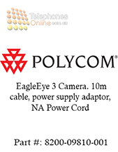 Polycom EagleEye 3 Camera. 10m cable, power supply adaptor, NA Power Cord (8200-09810-001)