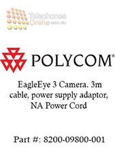 Polycom EagleEye 3 Camera. 3m cable, power supply adaptor, NA Power Cord (8200-09800-001)