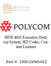 Polycom HDX 4002 Executive Desktop System, HD Codec, Content Licenses (2200-24560-012)