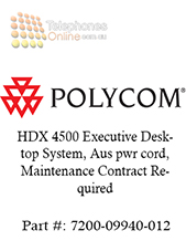 Polycom HDX 4500 Executive Desktop System, Aus pwr cord, Maintenance Contract Required (7200-09940-012)
