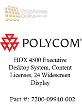 Polycom HDX 4500 Executive Desktop System, Content Licenses, 24 Widescreen Display (7200-09940-002)