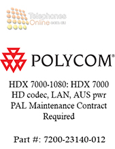 Polycom HDX 7000-1080: HDX 7000 HD codec, LAN, AUS pwr PAL Maintenance Contract Required (7200-23140-012)