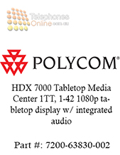 Polycom HDX 7000 Tabletop Media Center 1TT, 1-42 1080p tabletop display w/ integrated audio (7200-63830-002)