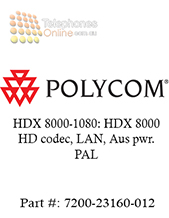 Polycom HDX 8000-1080: HDX 8000 HD codec, LAN, Aus pwr. PAL (7200-23160-012)