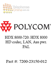 Polycom HDX 8000-720: HDX 8000 HD codec, LAN, Aus pwr. PAL (7200-23150-012)