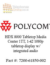 Polycom HDX 8000 Tabletop Media Center 1TT, 1-42 1080p tabletop display w/ integrated audio (7200-61850-002)