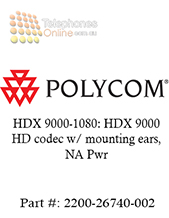 Polycom HDX 9000-1080: HDX 9000 HD codec w/ mounting ears, NA Pwr (2200-26740-002)