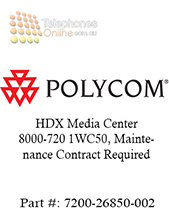 Polycom HDX Media Center 8000-720 1WC50, Maintenance Contract Required (7200-26850-002)