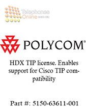 Polycom HDX TIP license. Enables support for Cisco TIP compatibility (5150-63611-001)