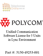 Polycom Unified Communication Software License for 5 Unit in Lync Environment (5150-49253-001) Polycom Unified Communication Software License for 5 Unit in Lync Environment (5150-49253-001)