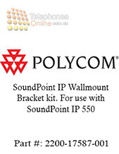Polycom SoundPoint IP Wallmount Bracket kit. For use with SoundPoint IP 550 (2200-17587-001)