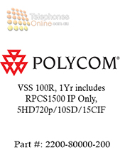 Polycom VSS 100R, 1Yr includes RPCS1500 IP Only, 5HD720p/10SD/15CIF (2200-80000-200) Polycom VSS 100R, 1Yr includes RPCS1500 IP Only, 5HD720p/10SD/15CIF (2200-80000-200)