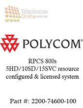 Polycom RPCS 800s 5HD/10SD/15SVC resource configured & licensed system (2200-74600-100)