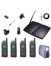 Engenius Quad Pack-B30 1x  Four Line Base, 4 Handsets, 4 chargers, 8 Batts, 4 Belt Clips, 4 Short HS Ants and 4 Long HS Ants, 4 Durapouches, AK30 ext ant.,  lightning kit and SC1000 UPS